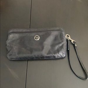 Black Coach Leather Wristlet